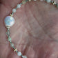 Enceladus Bracelet - Freshwater Coin Pearl with Amazonite and Fluorite