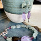 Tourmalinated Green Prehnite, Amethyst, Smoky Quartz Bracelet