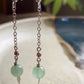 Viva Earrings - Faceted Green Chalcedony and Garnet