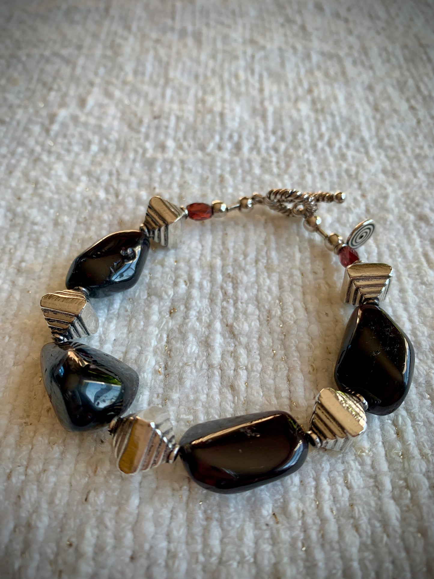 Garnet Pebble Bracelet