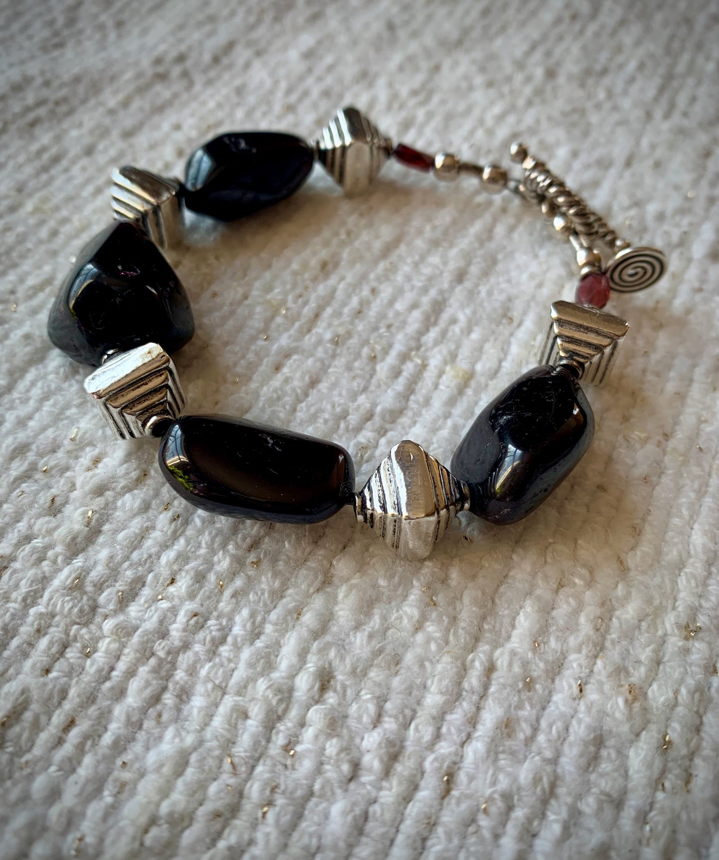 Garnet Pebble Bracelet