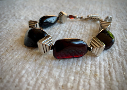 Garnet Pebble Bracelet