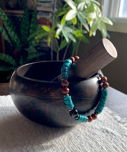 Etuna Bracelet - Onyx, Turquoise, and Teak