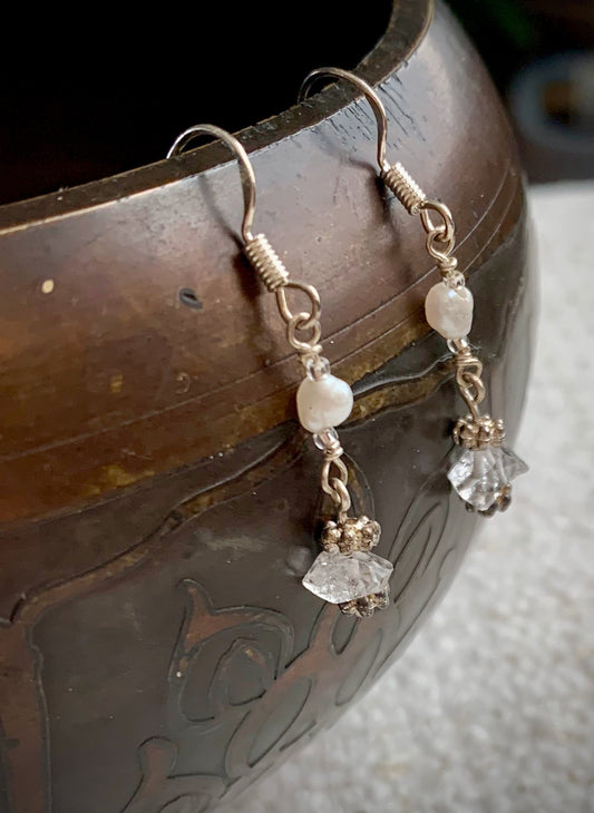 Pearl and Quartz Earrings