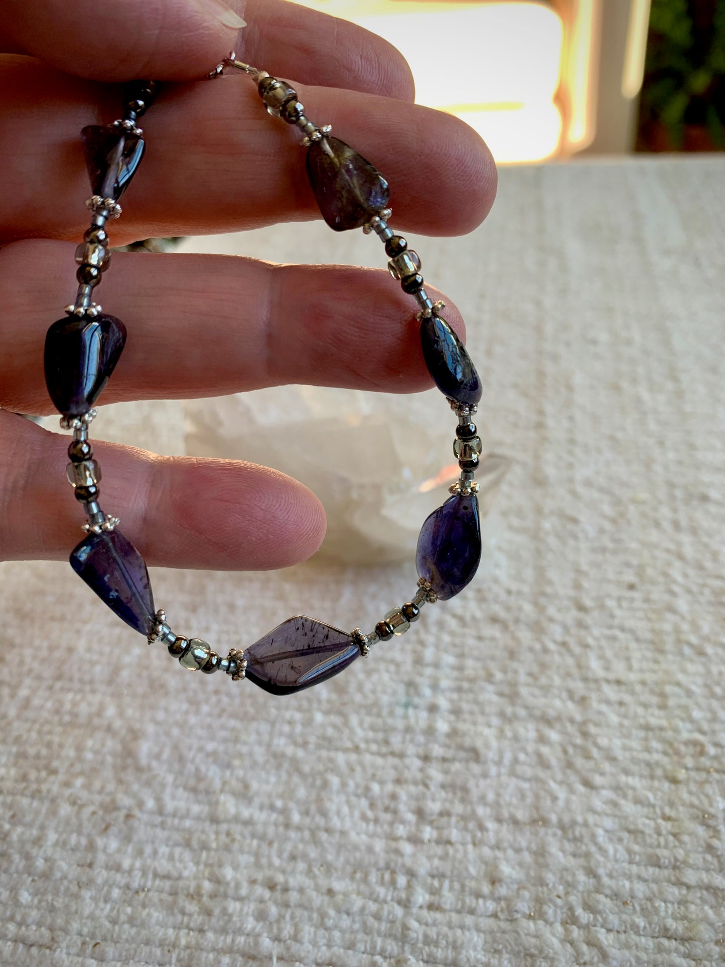 Tetia Bracelet - Iolite and Glass Bead