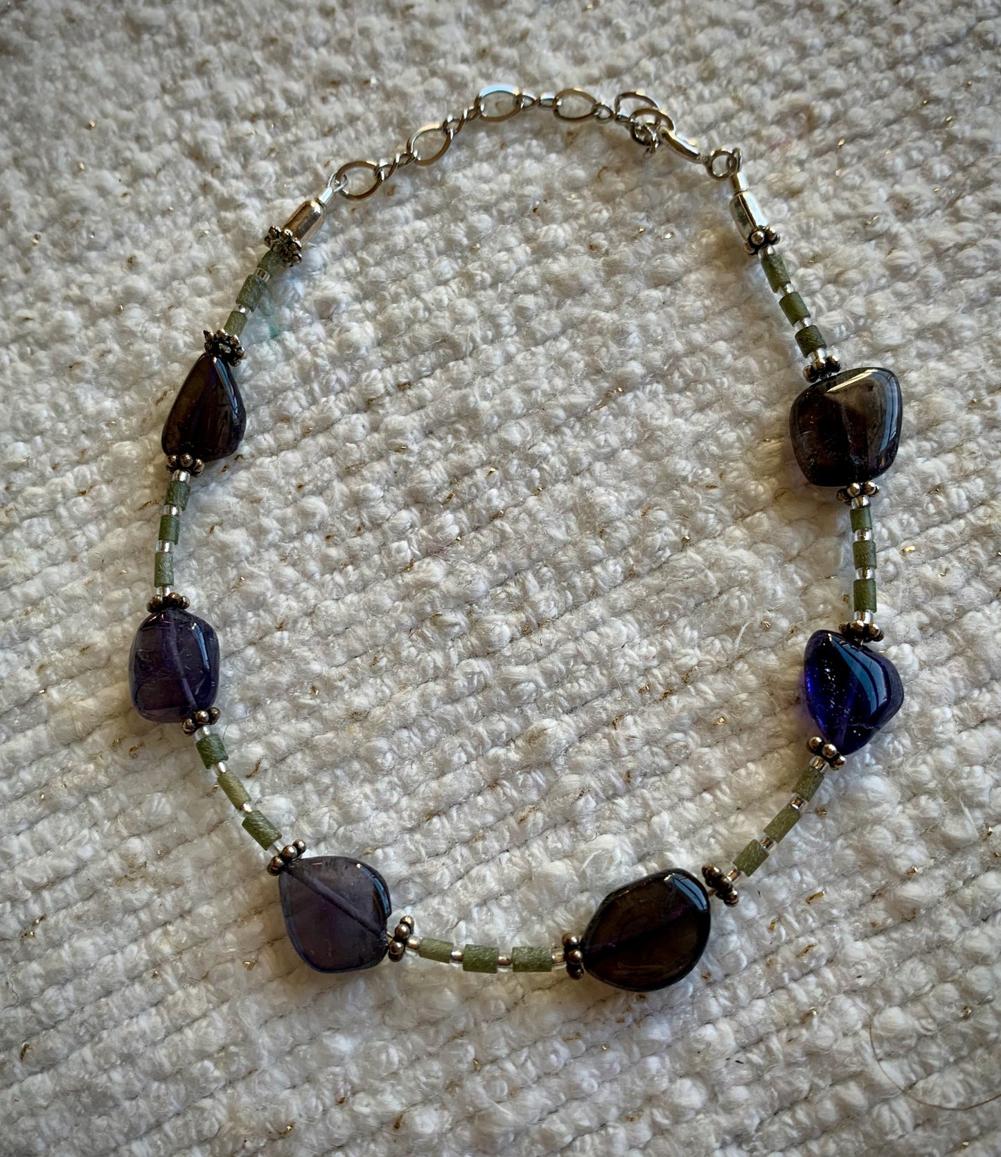 Iolite and Jade Bracelet