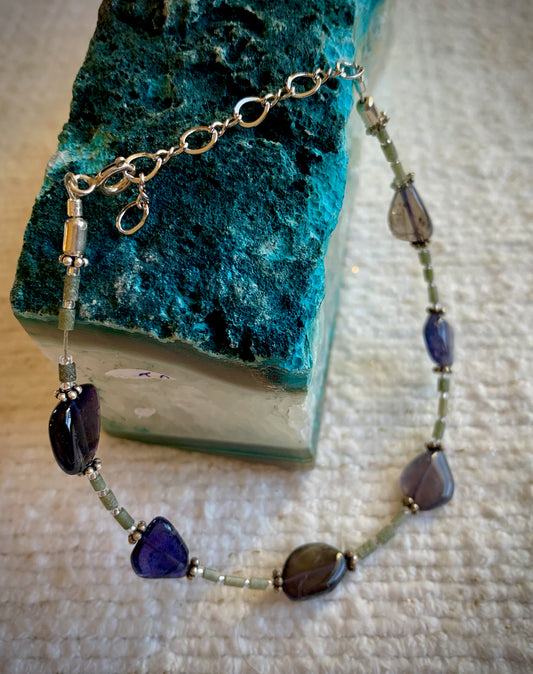 Iolite and Jade Bracelet