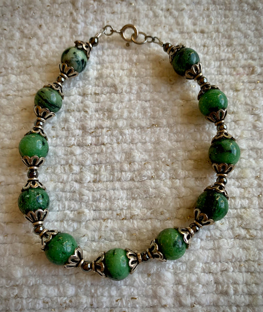 Green Dendritic Jade Bracelet