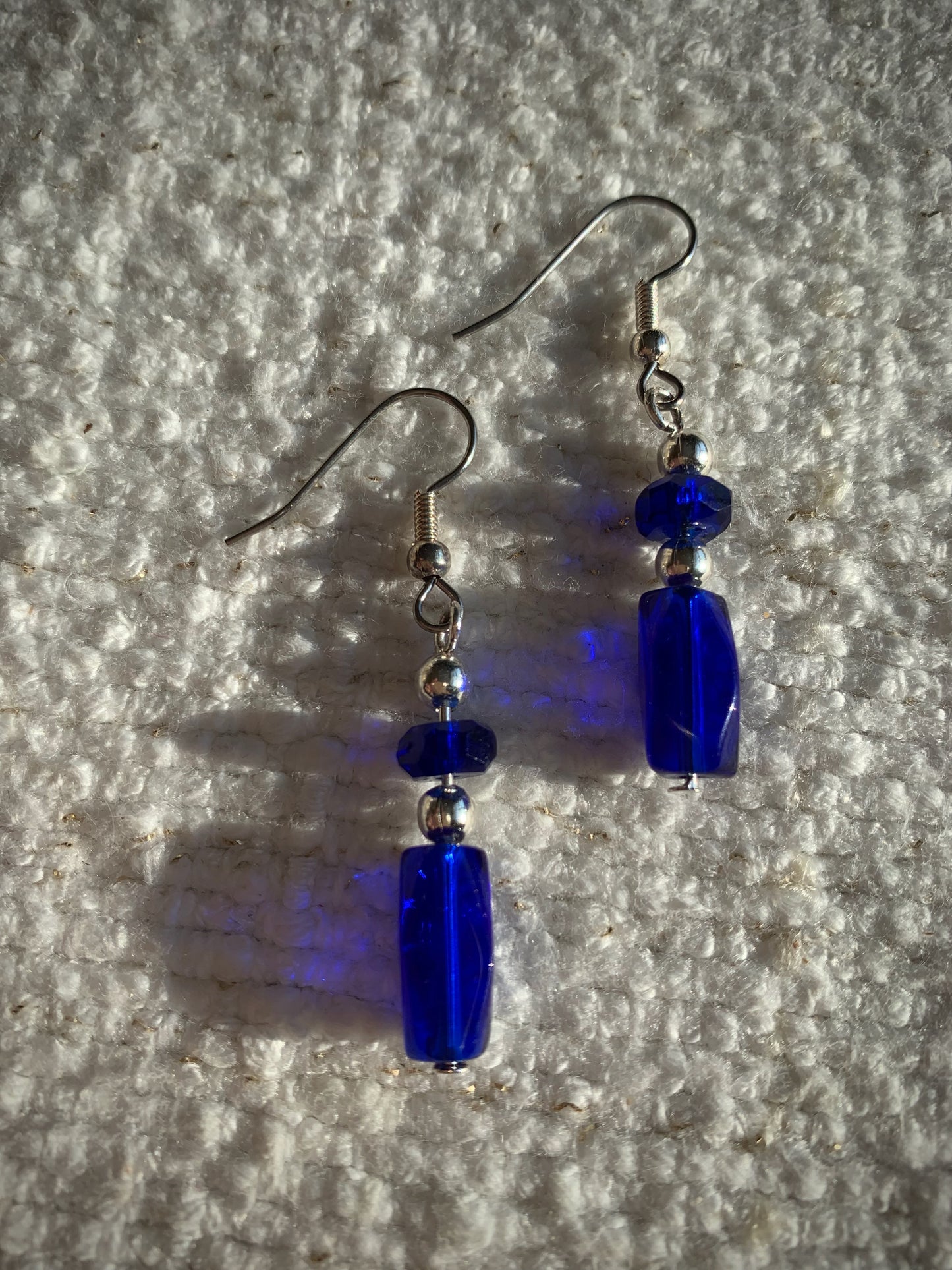 Cobalt Blue Glass Earrings