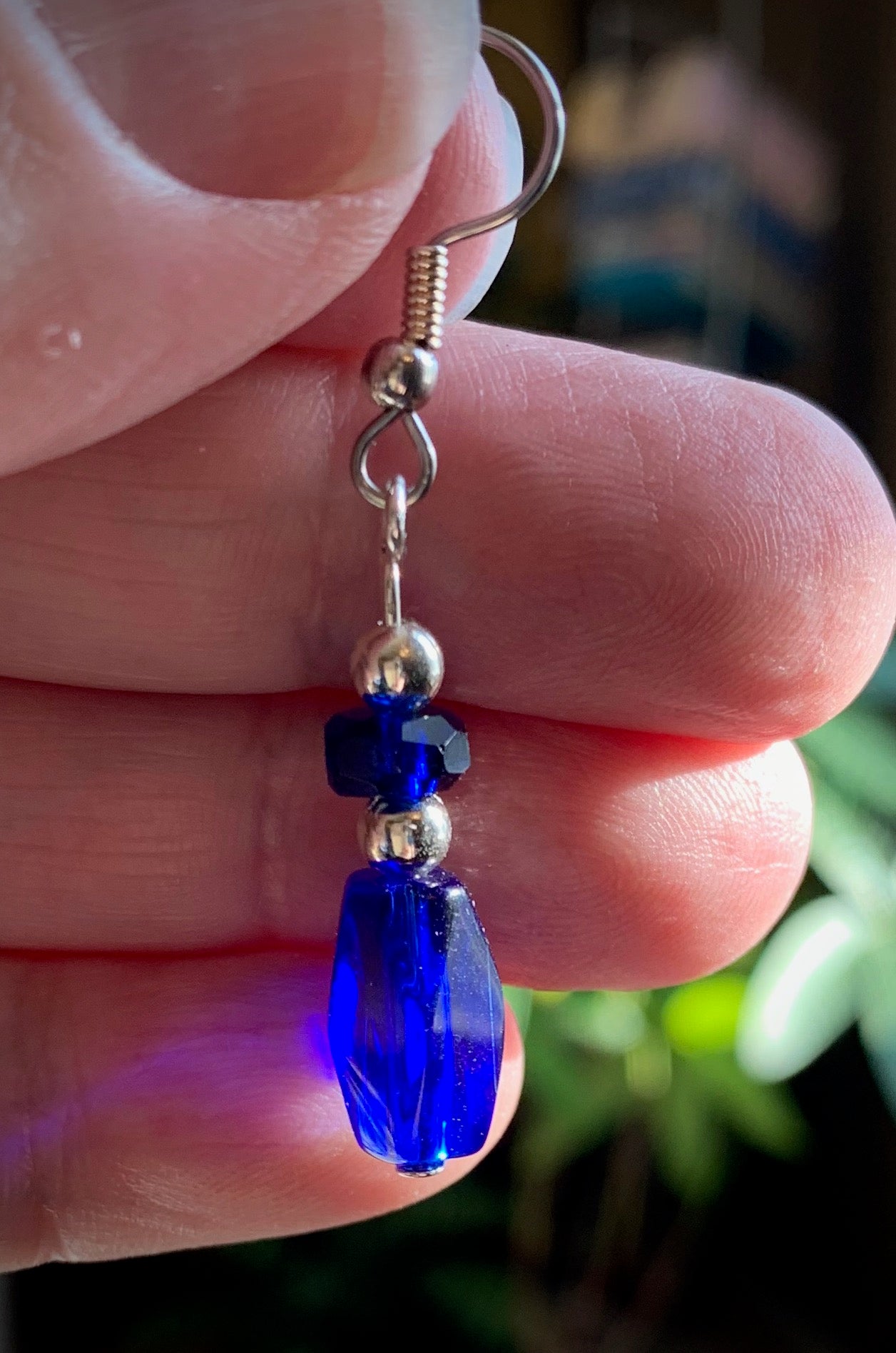 Cobalt Blue Glass Earrings