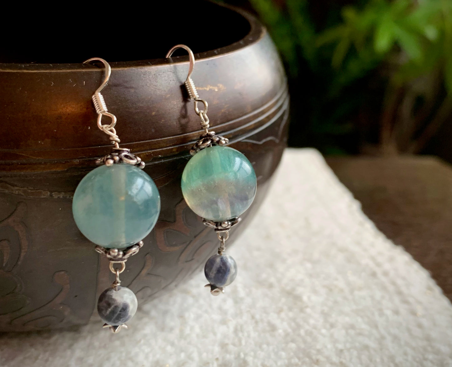 Paz Earrings - Fluorite and Sodalite