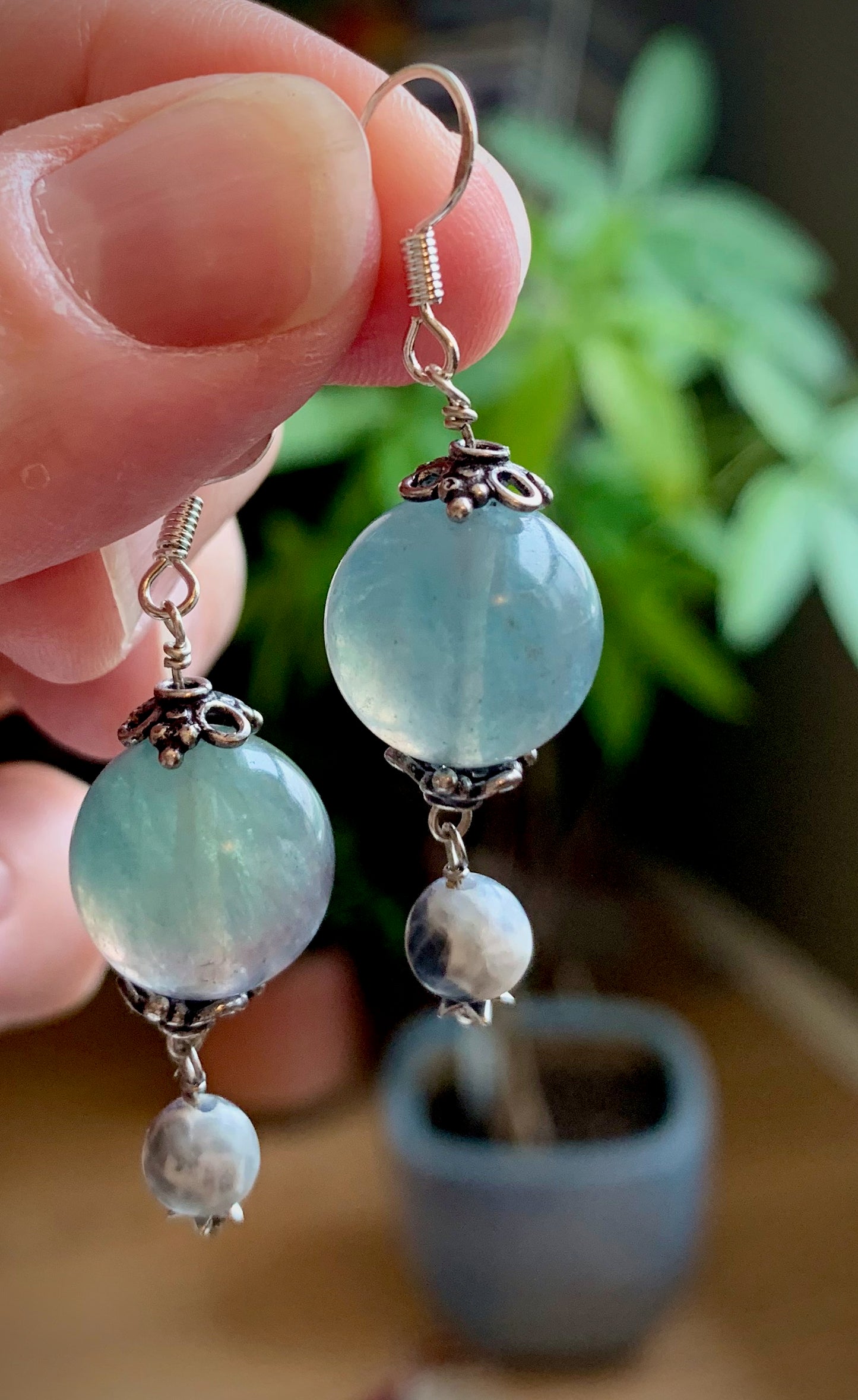 Paz Earrings - Fluorite and Sodalite