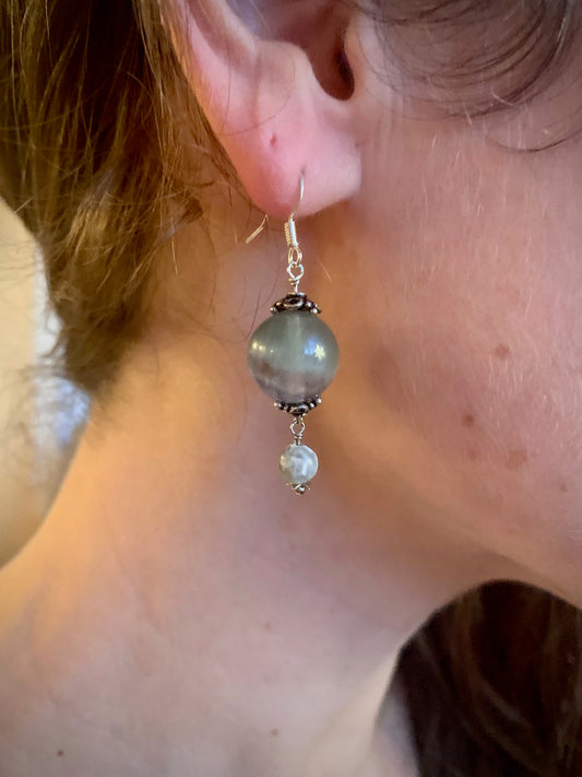 Paz Earrings - Fluorite and Sodalite