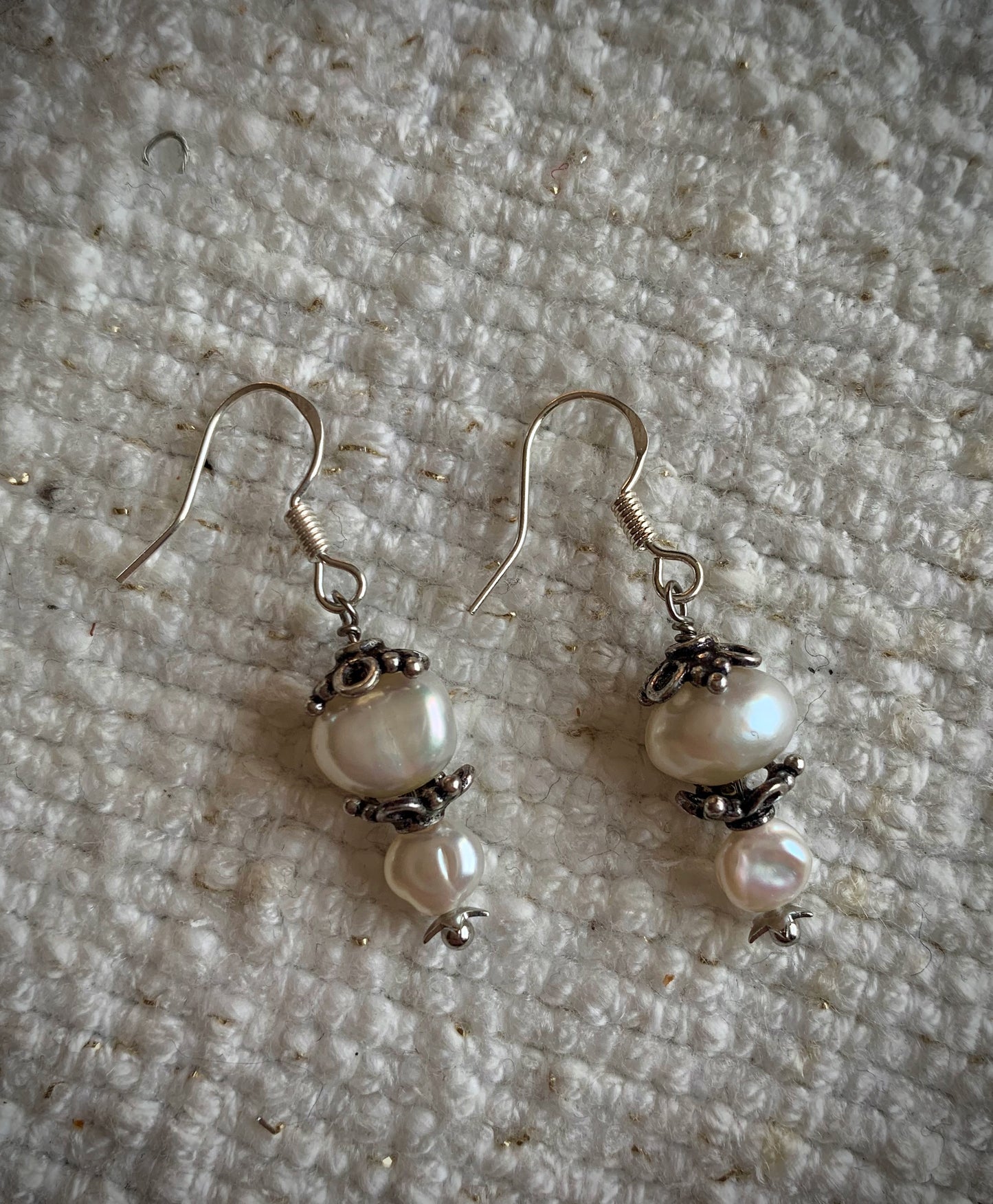 White Pearl Earrings