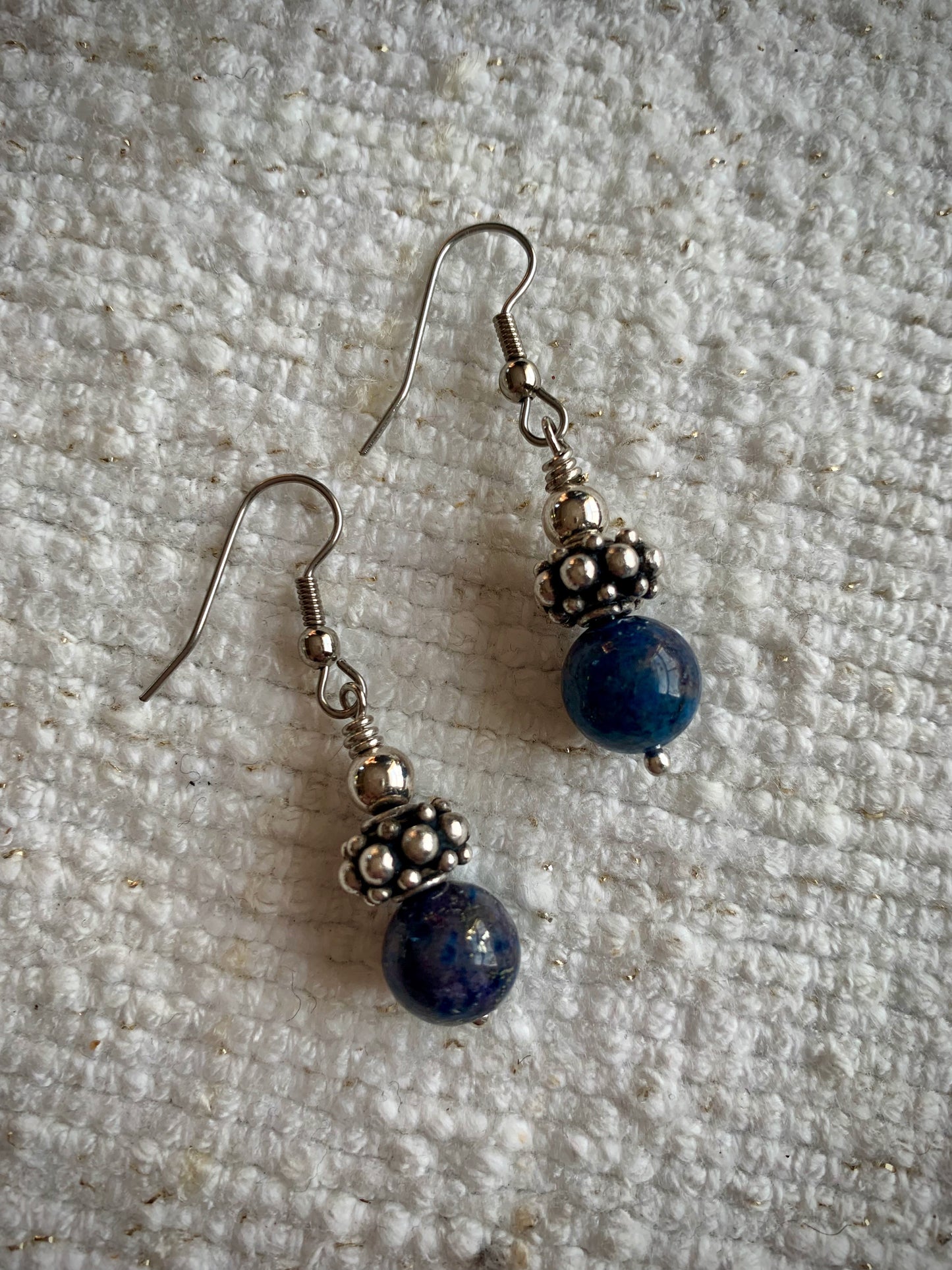 Sodalite and Tibetan Bead Earrings #1