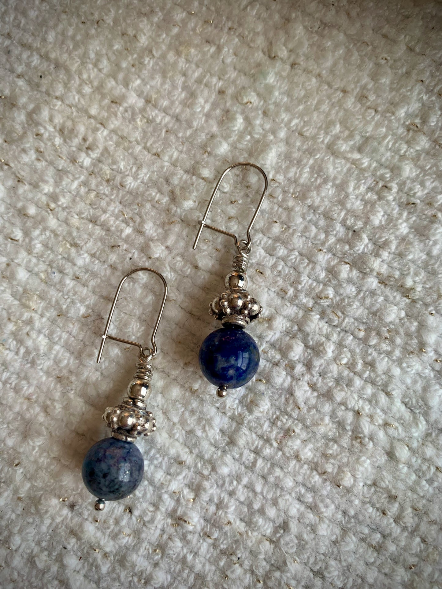 Sodalite and Tibetan Bead Earrings #2