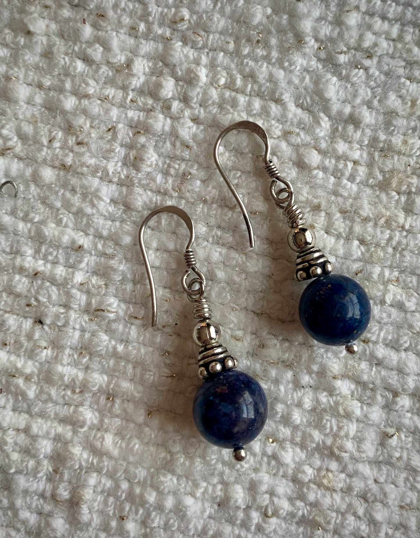 Sodalite and Tibetan Bead Earrings #3