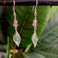 Selva Earrings - Aventurine and Amethyst Silver Herringbone Wrap