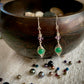 Selva Earrings - Aventurine and Amethyst Silver Herringbone Wrap