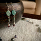 Amistad Earrings - Aquamarine and Garnet