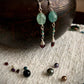 Amistad Earrings - Aquamarine and Garnet