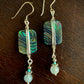 Abalone and Moonstone Silver Wrap Earrings