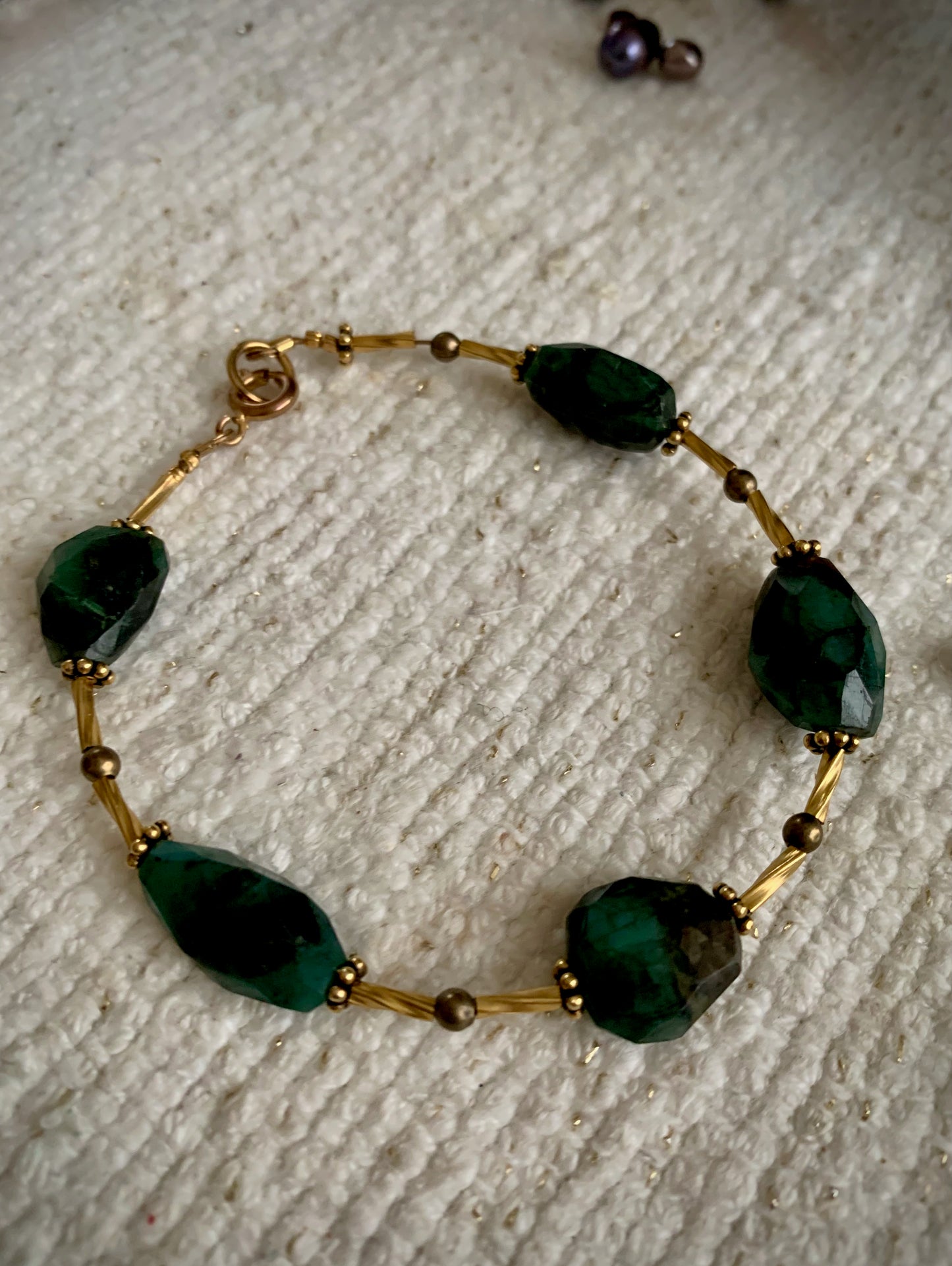 Oelia Bracelet - Faceted Green Jasper